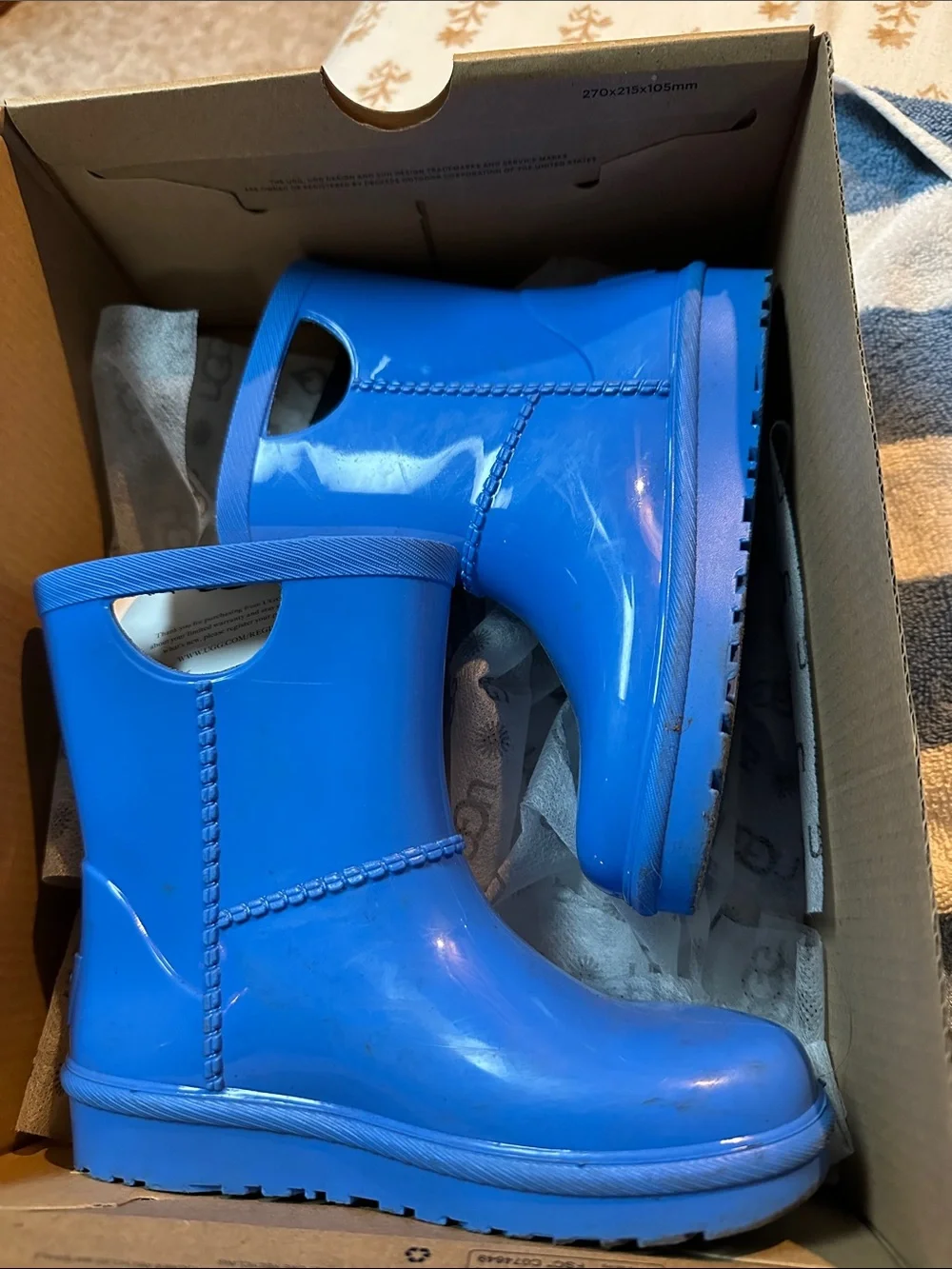 UGG Kids Bright Blue Pull-On Rain Boots